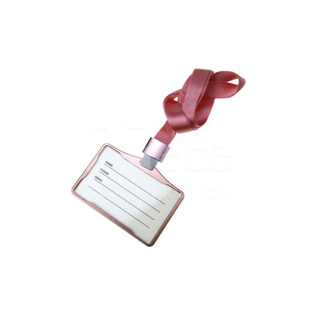 Pink thick lanyard ID holder