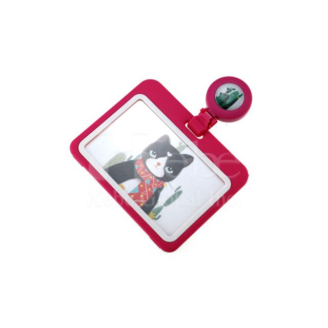 Pink color customized adjustable badge holder