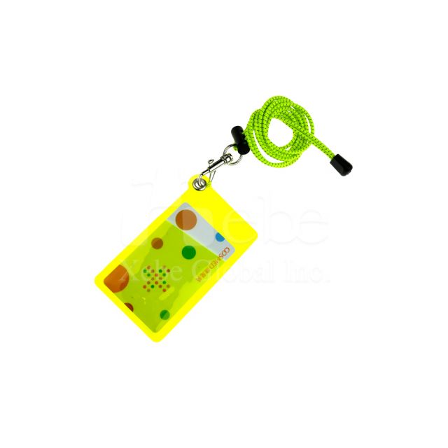 Fluorescent yellow retractable card holder