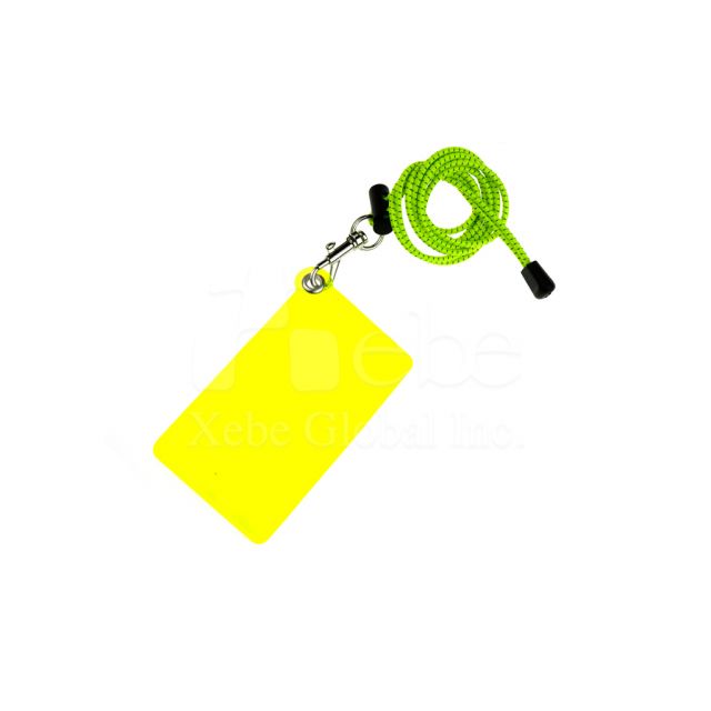 Fluorescent yellow retractable card holder