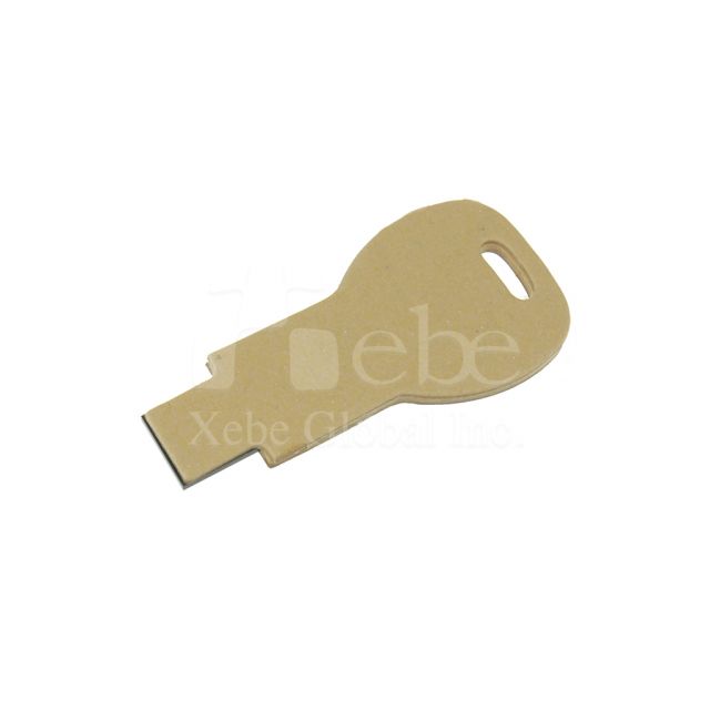 Cardboard key shaped flash drive