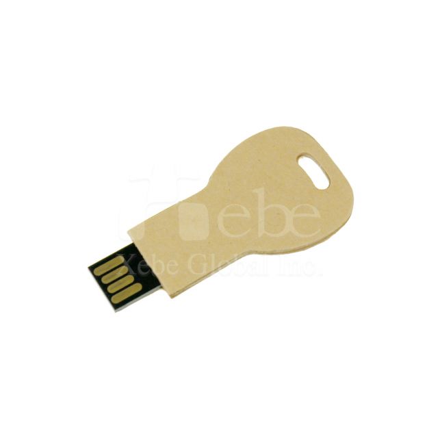 Cardboard key shaped flash drive