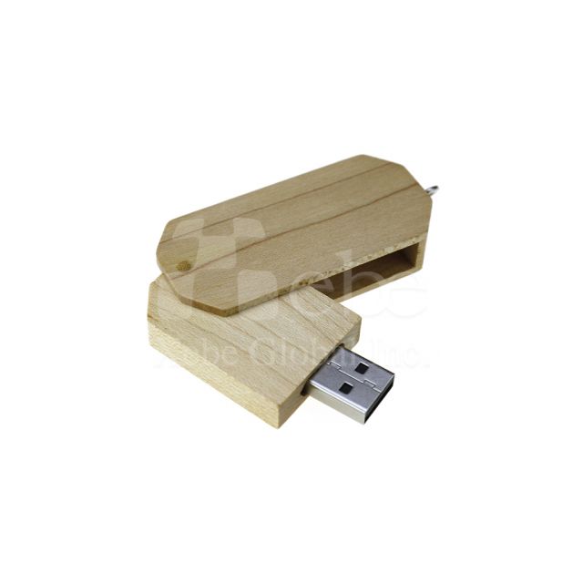 Customized wooden rotating USB
