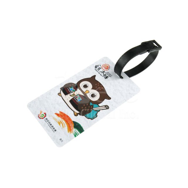 Company mascot slogan custom luggage tag