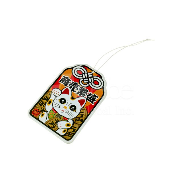 Japanese fortune cat charm luggage tag
