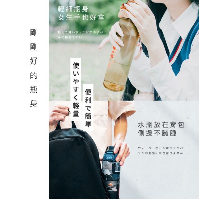 personalized large capacity water bottle with straw
