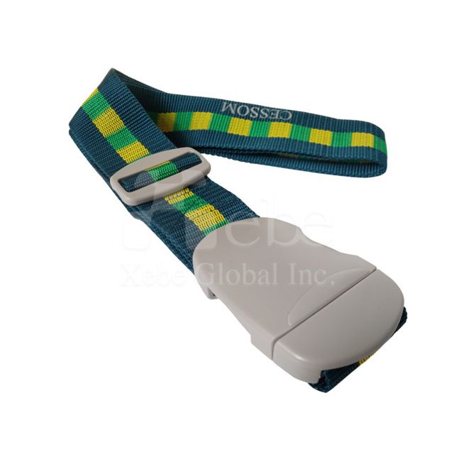 Green gingham buckle luggage strap 