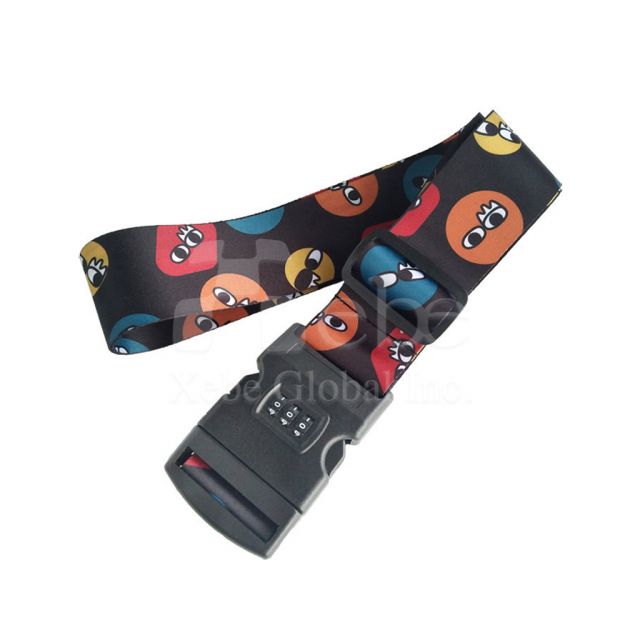 Custom cartoon print password lock luggage strap