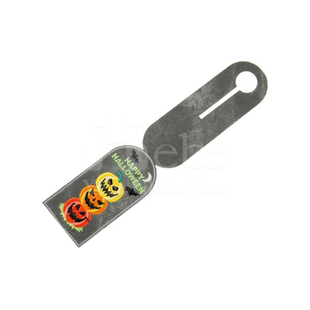 customized embroidered pumpkin luggage tag Halloween gift