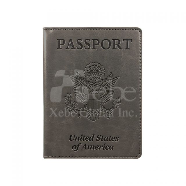 gray black customized passport holder