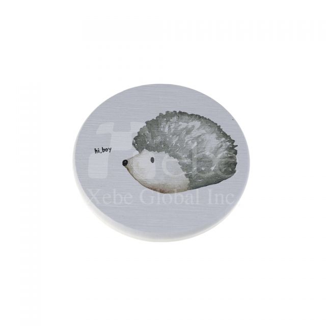 customized printed hedgehog diatomite coaster