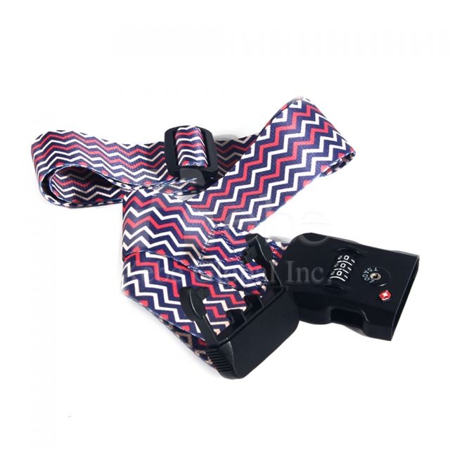 customized printed password lock luggage strap 