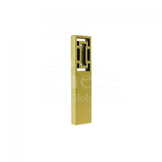 golden hollow out design metal USB