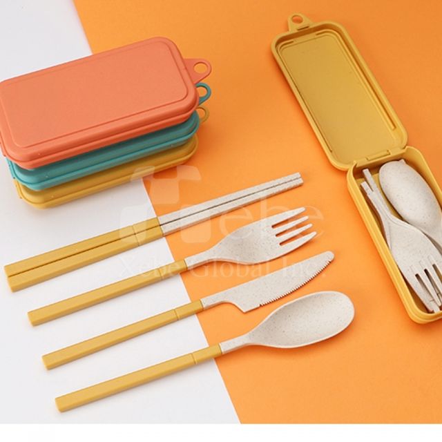 customized detachable wheat cutlery set