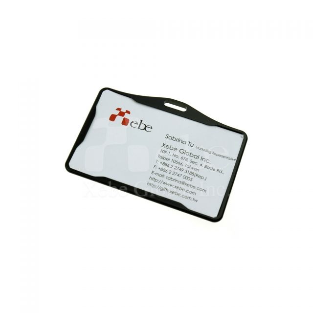 customized black metal card holder