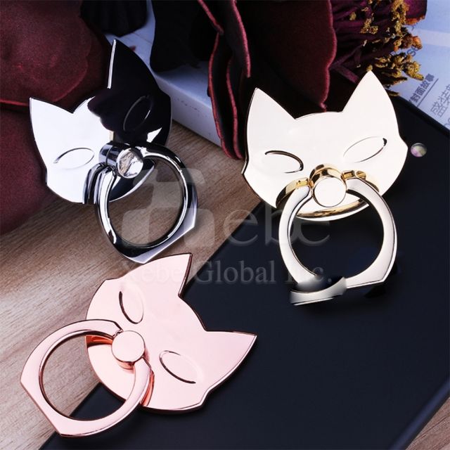 customized metal cat phone ring stand