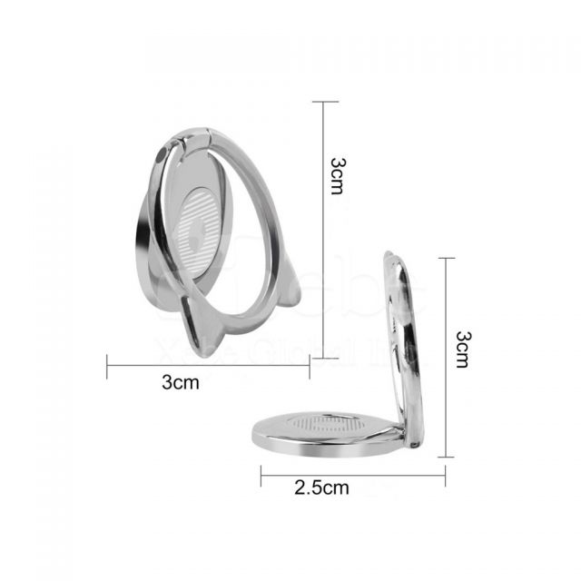 custom silver cat ear silver phone ring stand