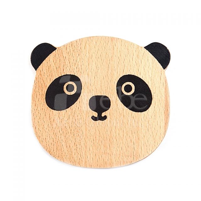 wood panda custom coaster