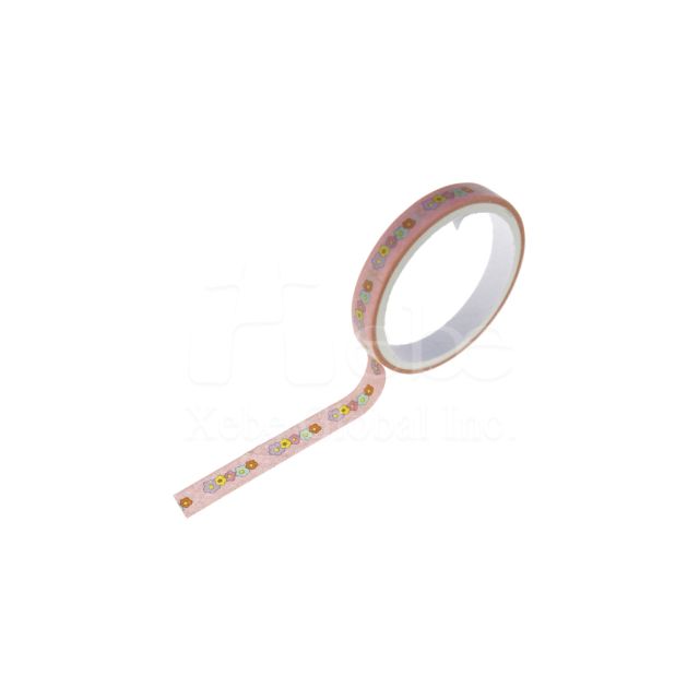 pink flower thin custom washi tape