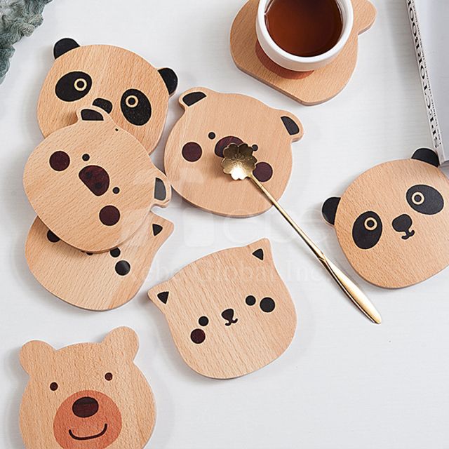 pig custom wooden coaster