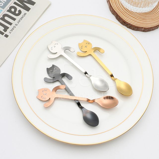 custom metal cat teaspoon