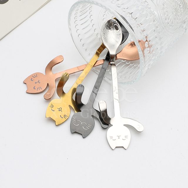 custom metal cat teaspoon