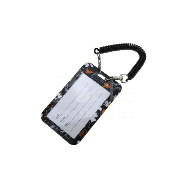 black flower customized luggage tag