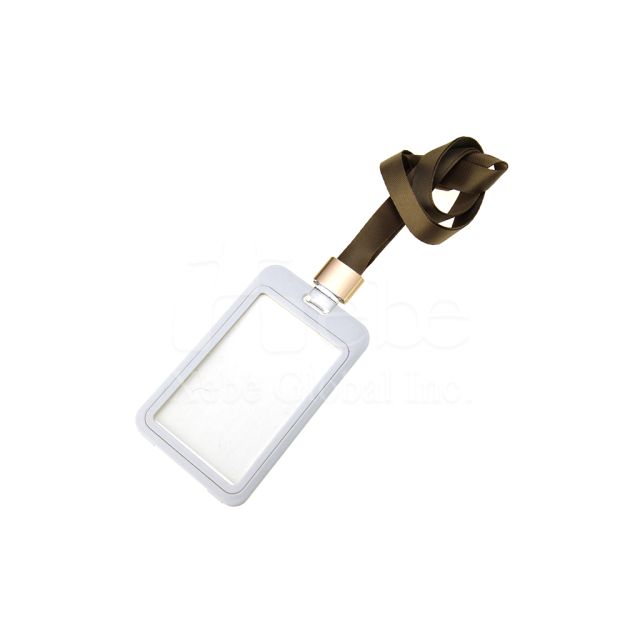 white customized card holder