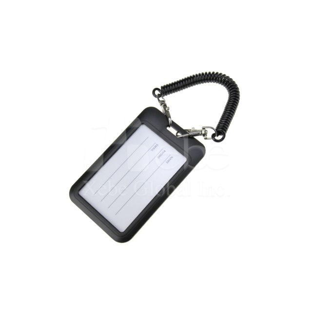 black luggage tag