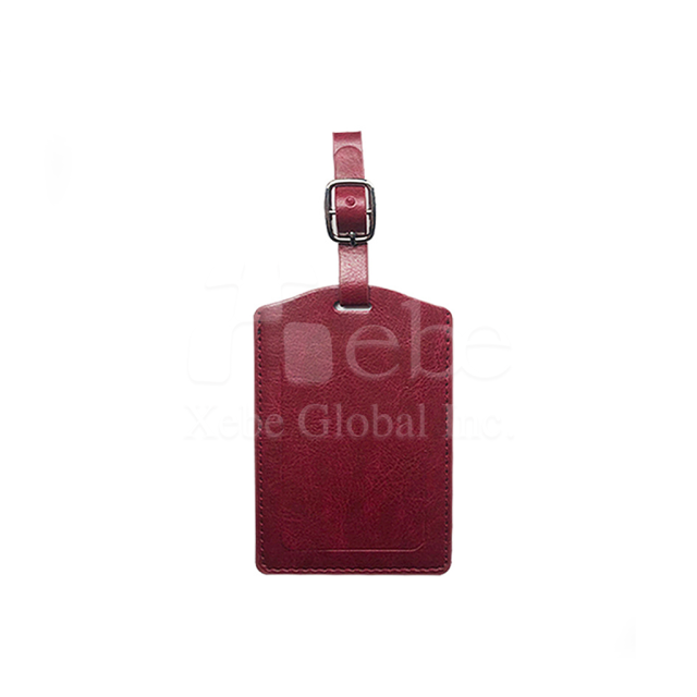burgundy luggage tag