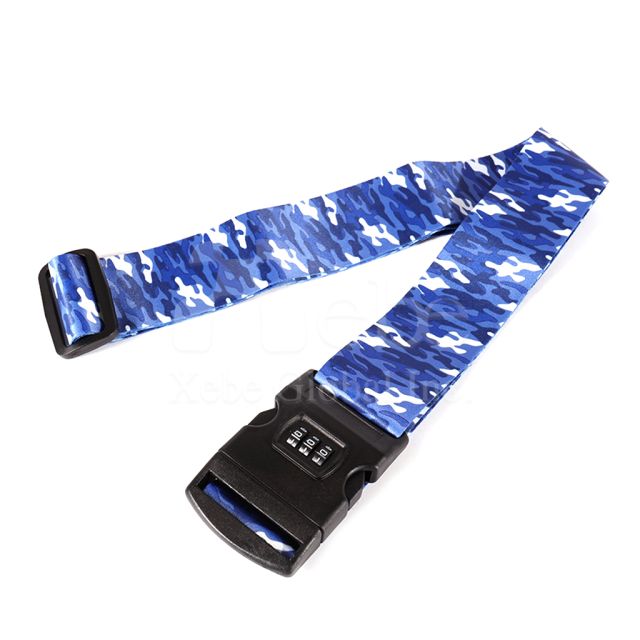 blue camouflage locker luggage strap