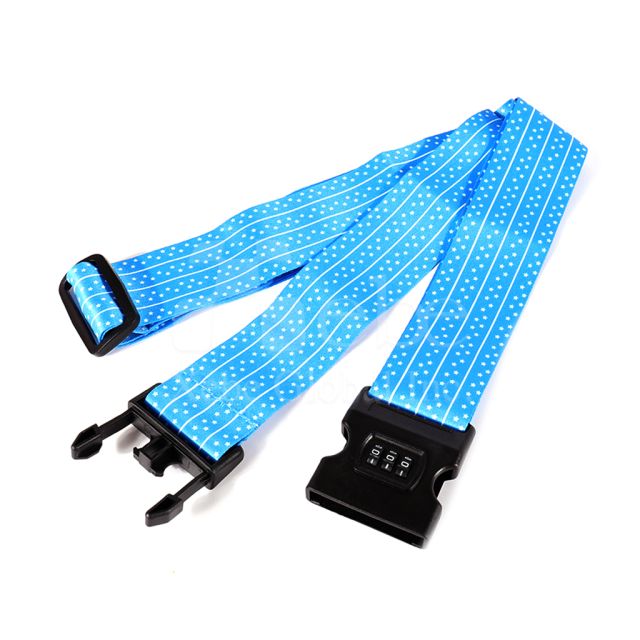 blue dot customized tsa lock luggage straps