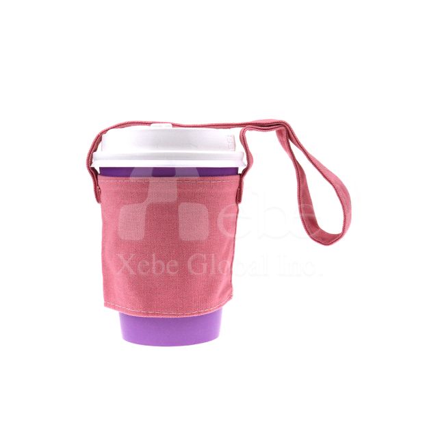 peach pink customized cup sleeve bag