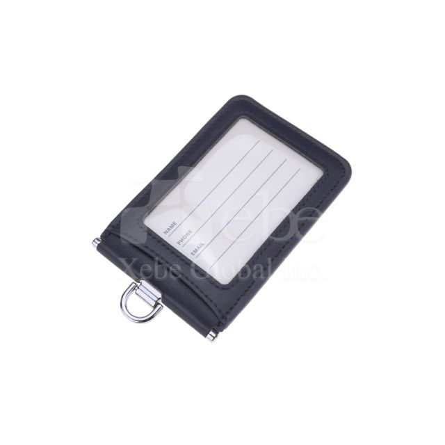 navy blue leather customized card holder