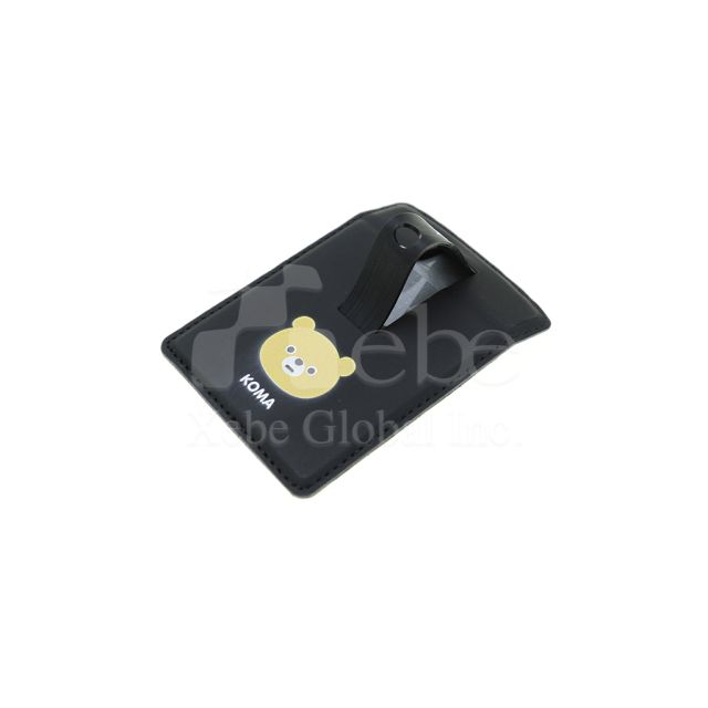 bear stand leather card holder