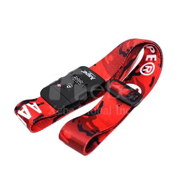 red camouflage locker luggage strap
