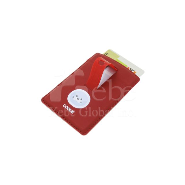 red leather seal phone ring stand and card holder