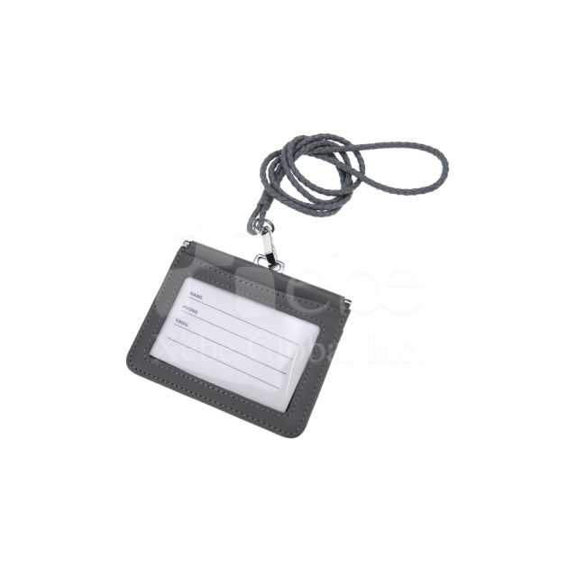 elephant grey leather card holder