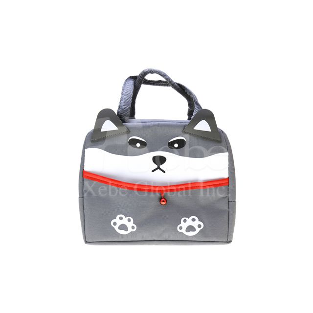 grey angry shiba hand bag