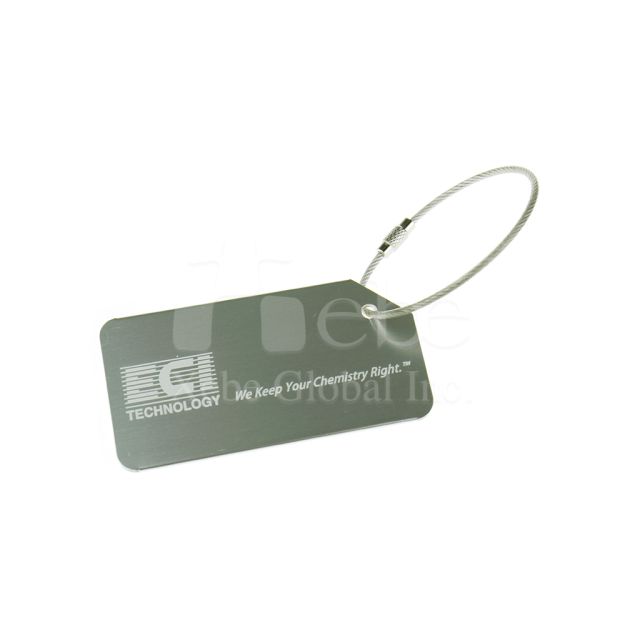 techno design silver metal luggage tag