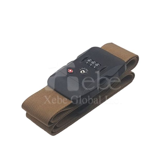 olive brown TSA approved lock luggage strap