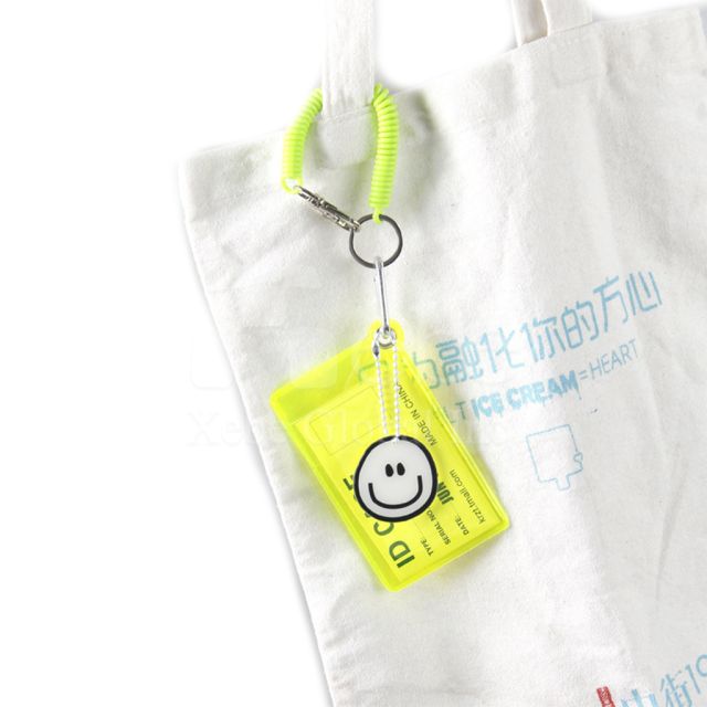 smiley transparent fluorescent card holder