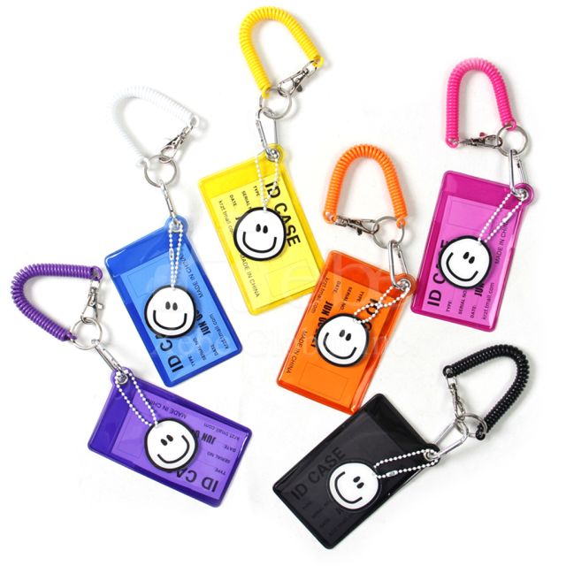 smiley transparent fluorescent card holder