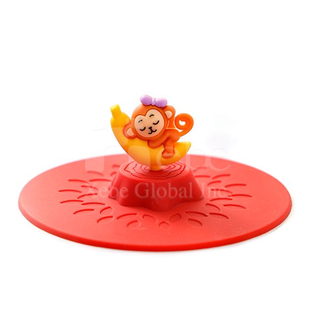 corporate mascot customized silicone cup lid