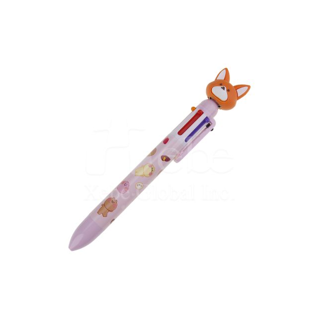customized multicolor ballpoint pen with animal bubble head