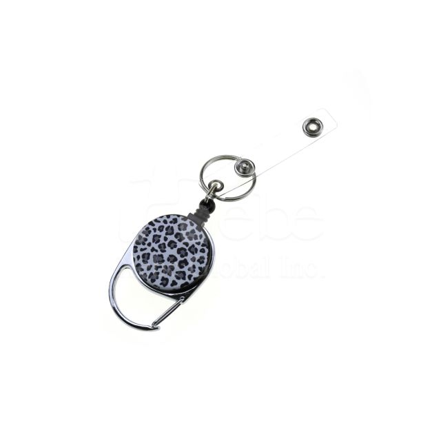 customized retractable buckle for badge holder leopard print