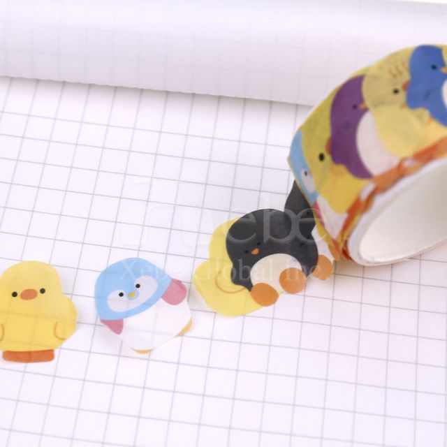 penguin and chick customized washi tape