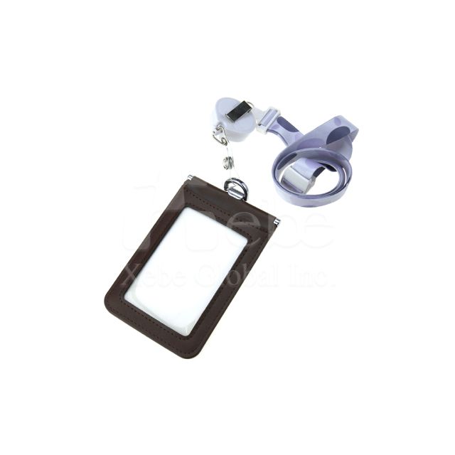 custom leather card holder retractable badge holder