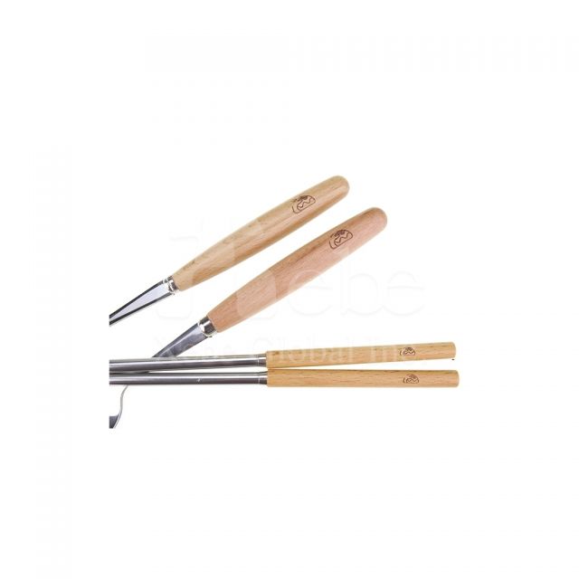 stainless steel cutlery set with wooden handles