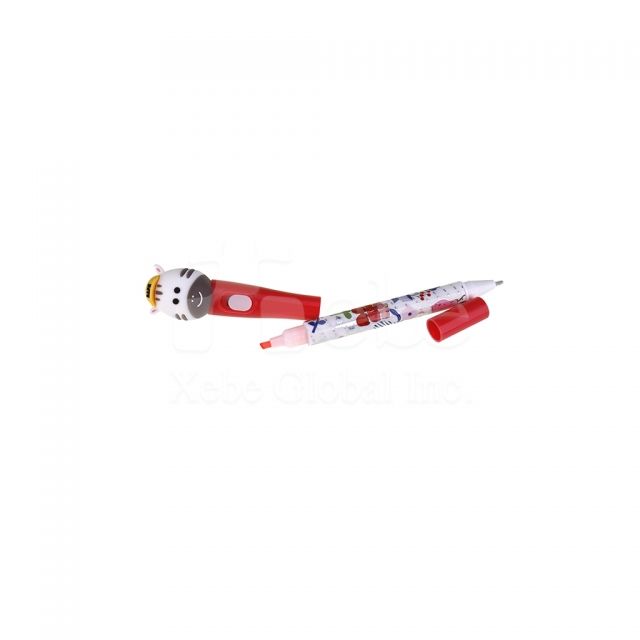 customized creative cartoon double ended pen